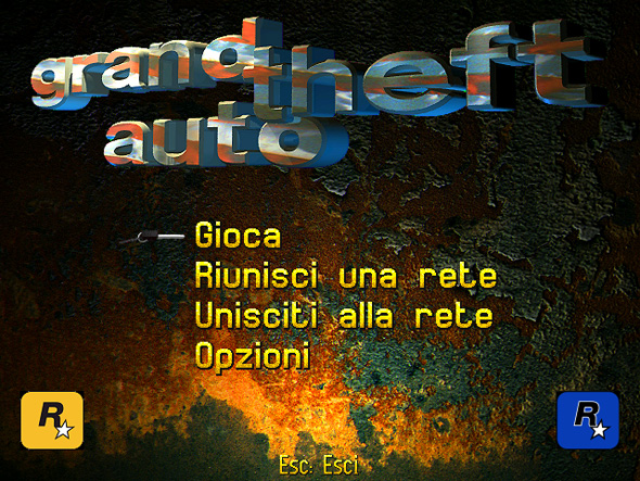 Schermata iniziale di GTA 1