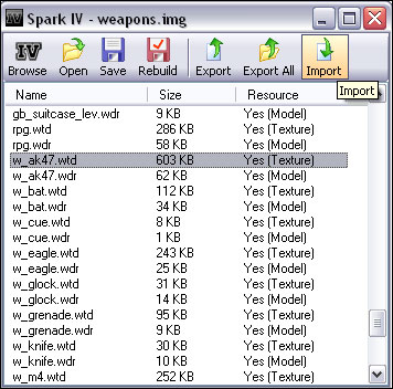 Importazione files